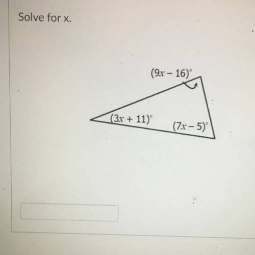 You have to solve for x.