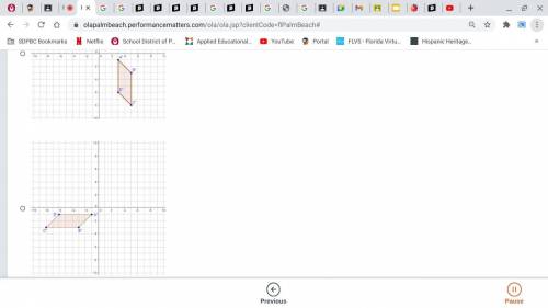 I will give you the brainiest Which graph shows the parallelogram after the rotation and trans