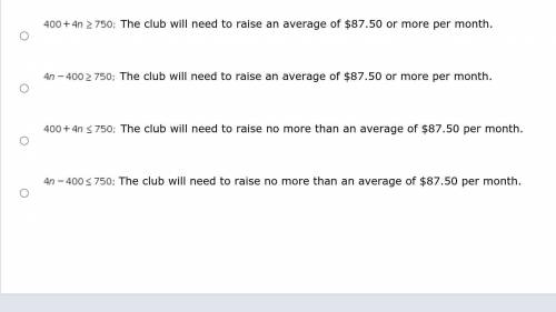 PLS HELP : A school chess club needs to raise at least $750 to attend a state competition. The club