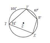 Use the figure to find the measure of angle W, angle V, and angle X.

The measure of angle W = The