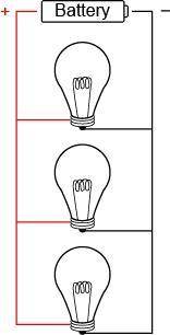 What would happen if the light bulb in the middle were removed?

A. The first and third bulb would