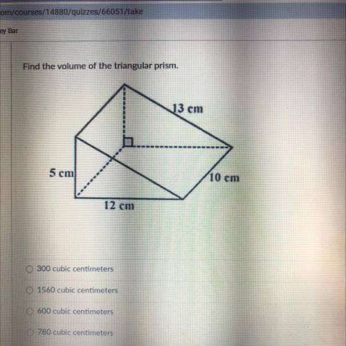 PLEASE HELP ASAP. Find the volume of the triangular prism.