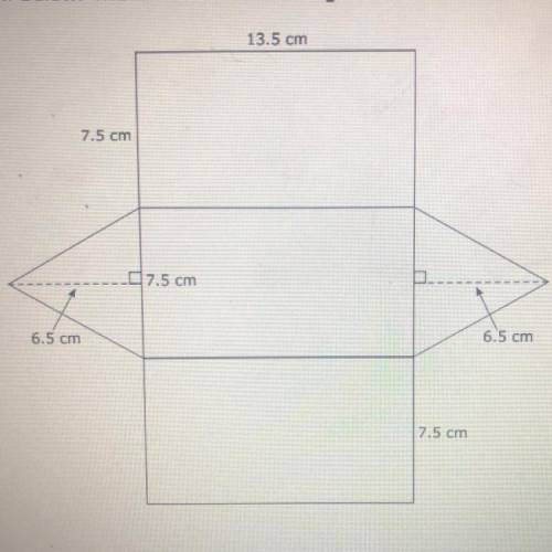 The net of a triangular prism is shown above. The measurements are given to the nearest tenth of a