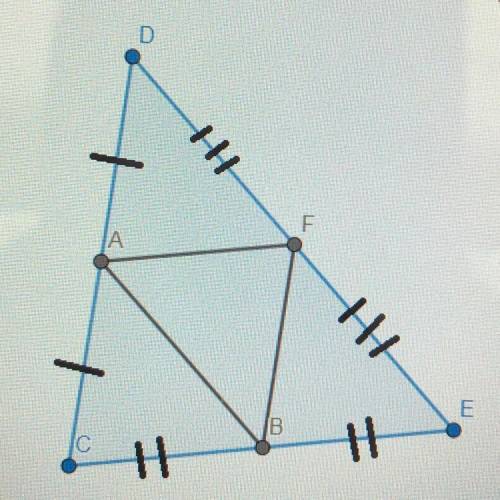 In the diagram below, DC=10, CE=16, and EF=7.

What is the length of BF?
3.5
5
8
20
