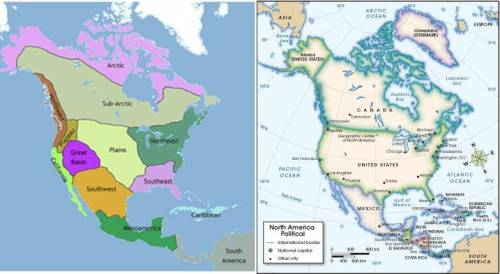 PLZ HELP ASAP IM ON A TIME LIMIT First image. Map of North America showing the regions in which Nat