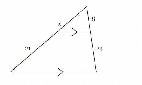 HELP ME WITH MY MATH EXAM FAST

Use the side-splitter theorem to solve for x in the triangle below