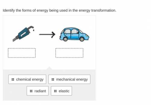 Identify the forms of energy being used in the energy transformation.