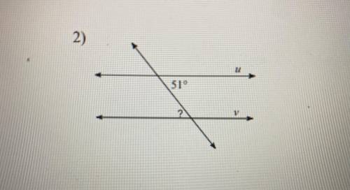 State the angle relationship & find the measure of the indicated angle that makes lines u and v