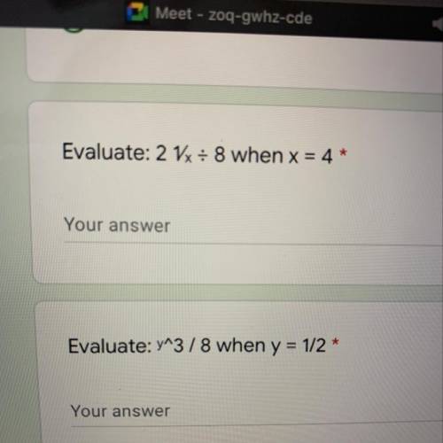 Evaluate: 21x: 8 when x = 4*