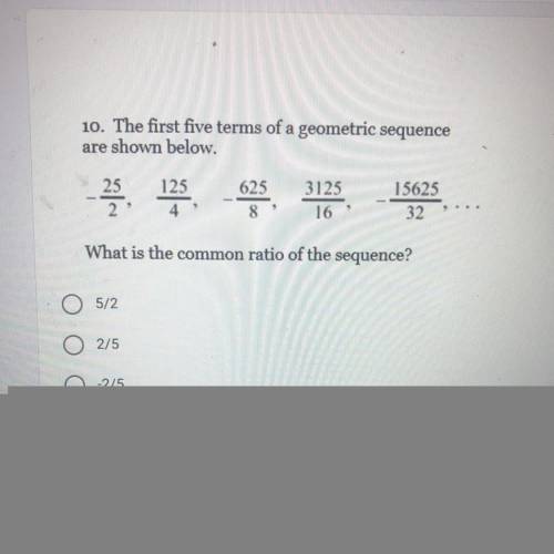 What is the common ratio of the sequence? I will make whoever answers brainliest!!