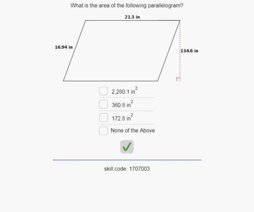 What is the area of the following parallelogram?