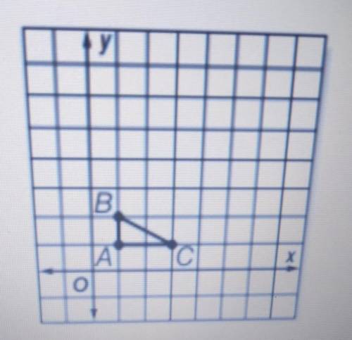 Triangle ABC is shown on the coordinate grid below.

This triangle is rotated 180° about the origi