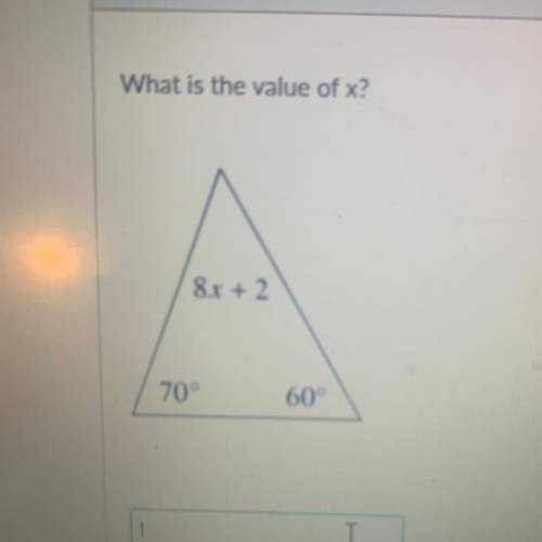 What is the value of x?
8x + 2