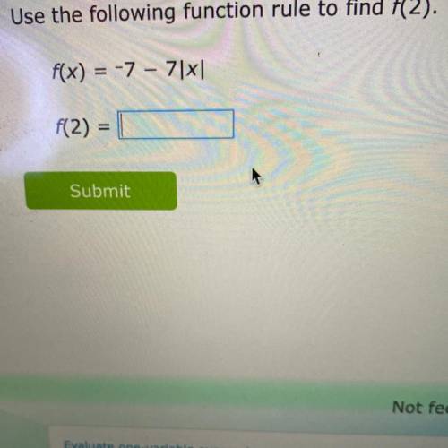 Use the following function rule to find f(2)