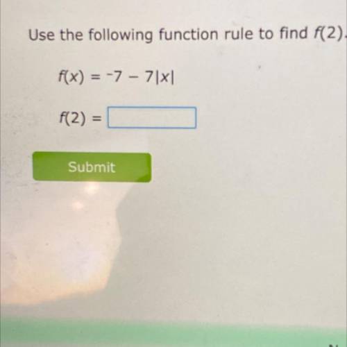 Use the following function rule to find f(2).