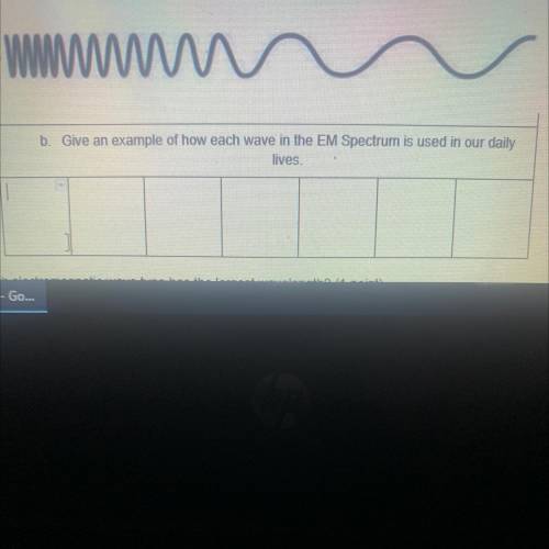 Give 7 and example of how each wave in the EM spectrum in used in our daily lives