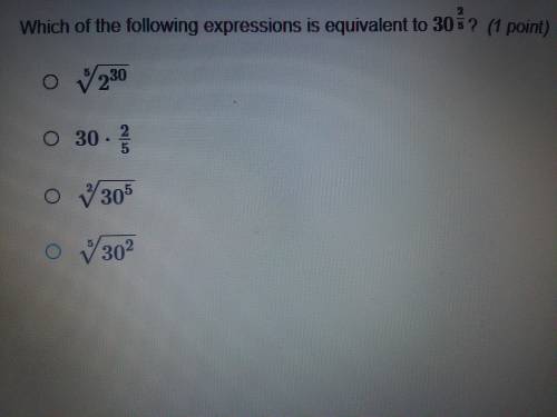 50 POINTS PLEASE HELP

2. Which of the following expressions is equivalent to 30 2/5?
SEE PICTURE