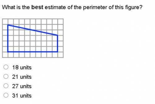 What is the best estimate of the perimeter of this figure?

On a coordinate plane, a figure is 27