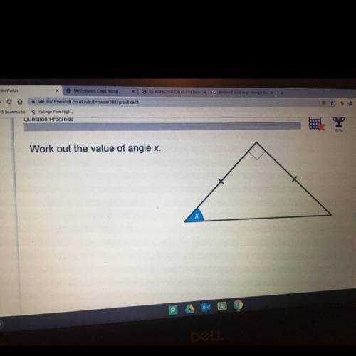 What’s the angle of x ??
