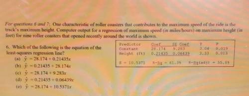 For questions 6 and 7: One characteristic of roller coasters that contributes to the maximum speed