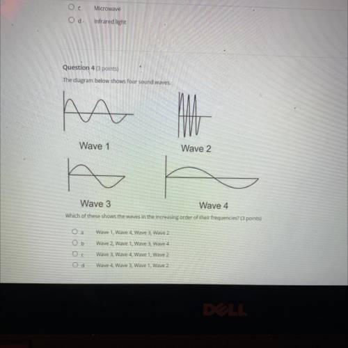 The diagram below shows four sound waves.

m А.
Wave 1
Wave 2
Wave 3
Wave 4
Which of these shows t