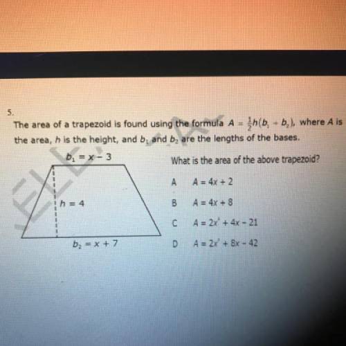 What is the area of the above trapezoid? Please help
I will cash app if you help out