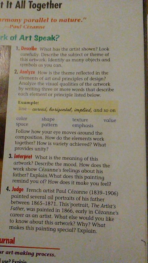 I only need #1 and #3 answered. Please help because I literally do NOT understand anything in art.