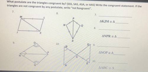 Pls help ASAP!
What postulate are the triangles congruent by?
