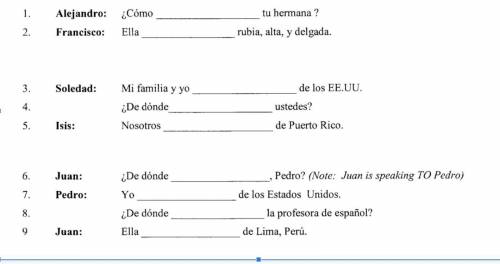 Someone who is really good at spanish please help me !!

Create a dialogue between two or three pe