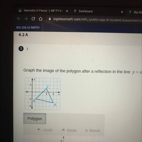 Graph the image of the polygon after a reflection in the line y=x