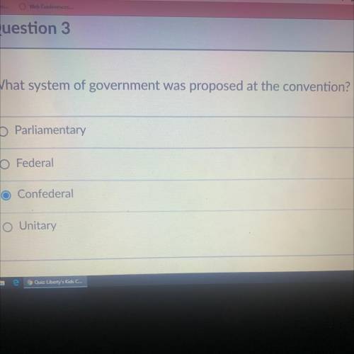 What system of government was proposed at the convention￼?