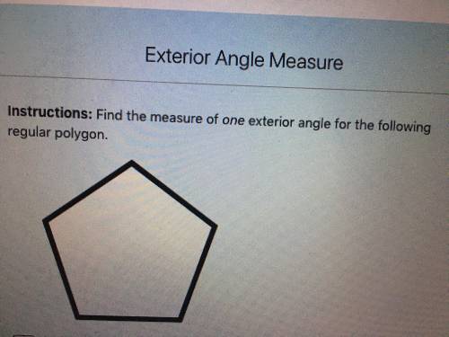 Find the measure of ONE exterior angle??? will give brainliest