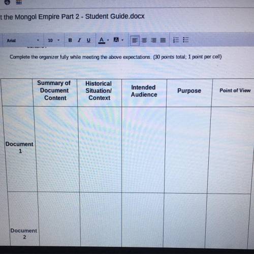 Part 2: Completing a Document-Analysis Graphic Organizer

Your second step is to complete a docume