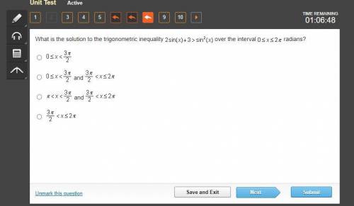 What is the solution to the trigonometric inequality 2sin(x)+3>sin^2(x) over the interval 0≤x≤2p