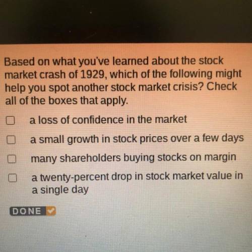 Based on what you've learned about the stock

market crash of 1929, which of the following might h