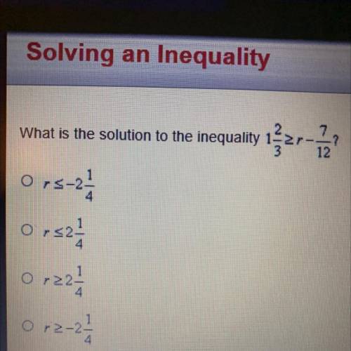 What is the solution to the inequality ?