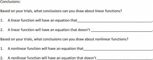 4 conclusions of linear + nonlinear functions