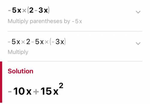3) -5x(2-3x)
Last one 
With solution please