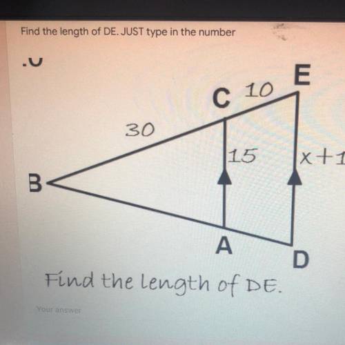 Find the length of DE please