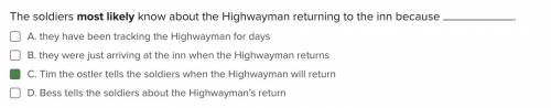 The Highwayman THIS IS FOR PPL THAT HAVE READ The Highwayman PLZ HELP! Question IS IN image BELLOW