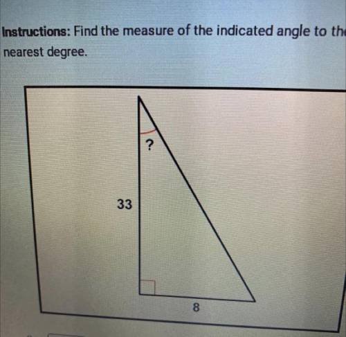 Instructions: find the measure of the indicated angle to the nearest degree