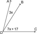 Find m∠BOC in the figure if m∠AOC = 77°.

Question 18 options:
A) 
71°
B) 
18°
C) 
65°
D) 
59°