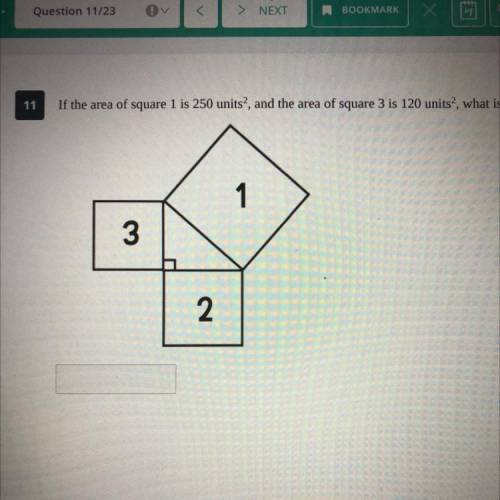 If the area of square 1 is 250 units, and the area of square 3 is 120 units”, what is the area of s