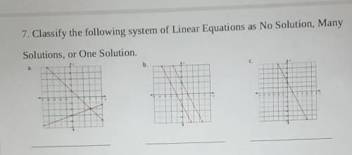 Help pls I need these labeled

Classify the following system of Linear Equations as No Solution, M