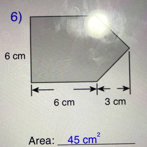 Find the area of the Compound shape
The answer is 45 m^2
I just need the steps....