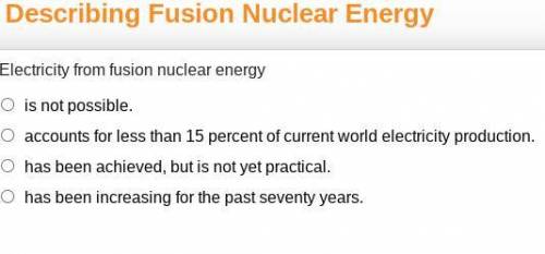 Electricity from fusion nuclear energy