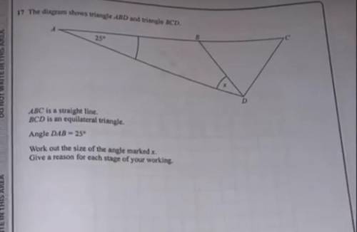 the diagram shows triangle ABD and triangle BCD ABC is a straight line BCD is a quadrilateral trian