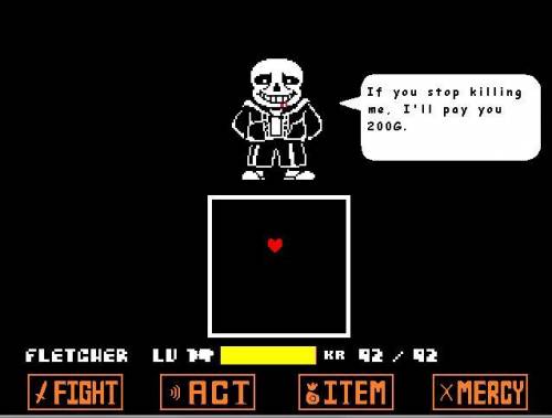 Papyrus has stopped attacking and swaps to sans 
sans says