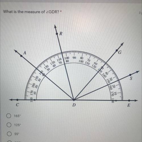 What is the measure of angle GDR