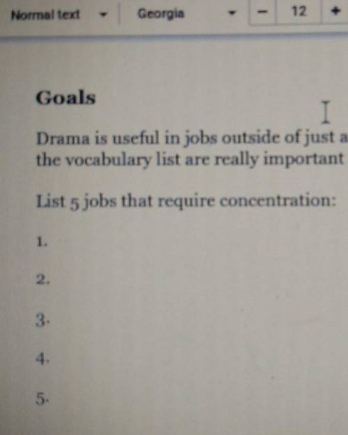 List 5 jobs that require concentration